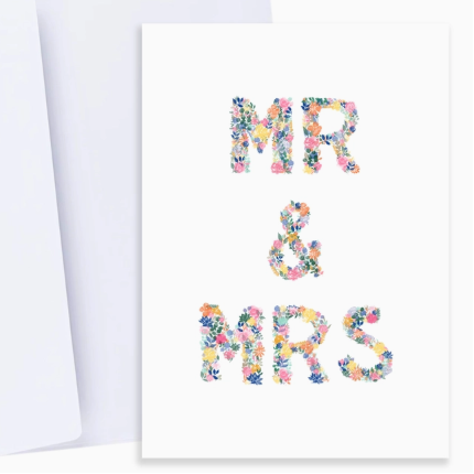 Mr & Mrs Floral Greeting Card