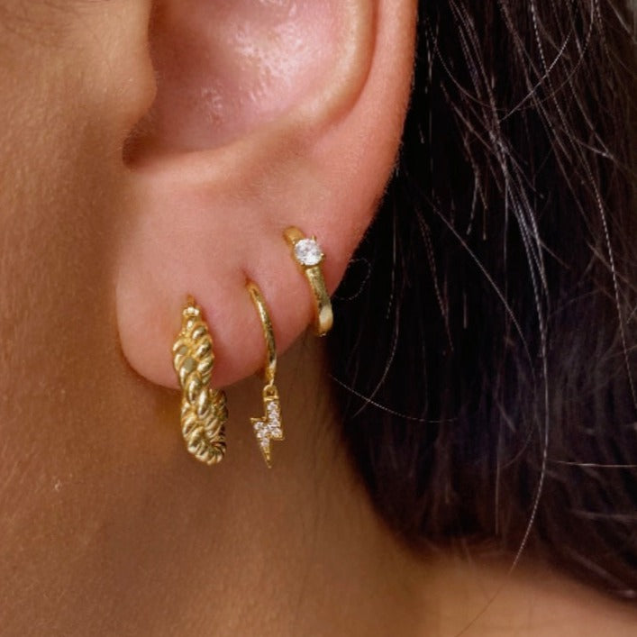 Reva Lightning Huggie Earrings