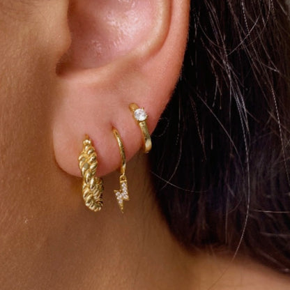 Reva Lightning Huggie Earrings