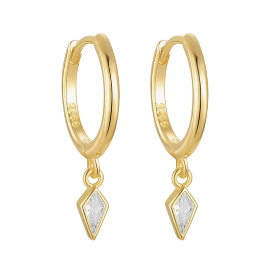 Leila Huggie Drop Charm Earrings