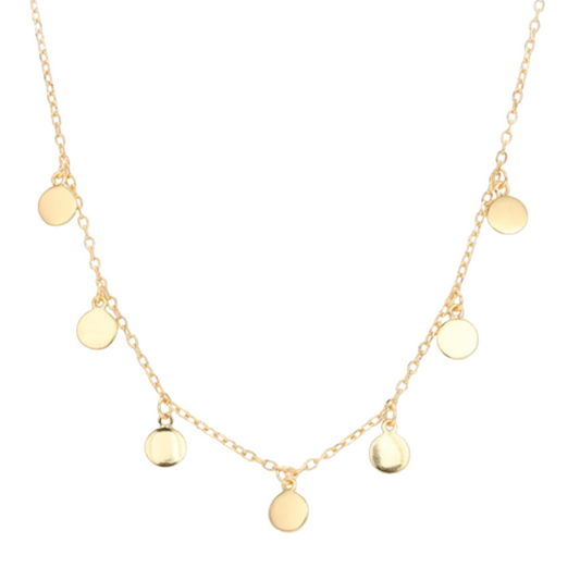 Stevie Disc Choker Necklace Gold