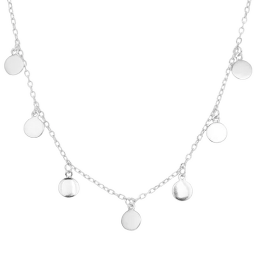 Stevie Disc Choker Necklace Silver