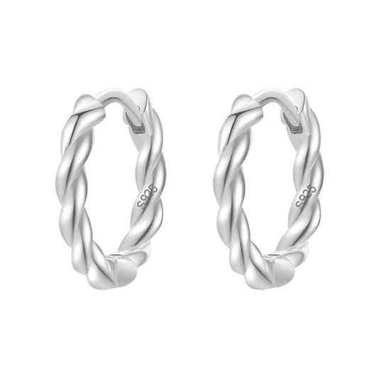 Molly Huggie Hoop Earrings Silver