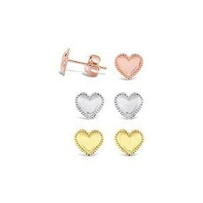 Gold Heart Stud Earrings