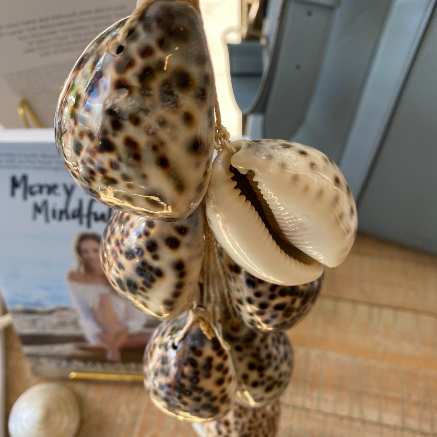 Tiger Cowrie Shell Rope Hanging