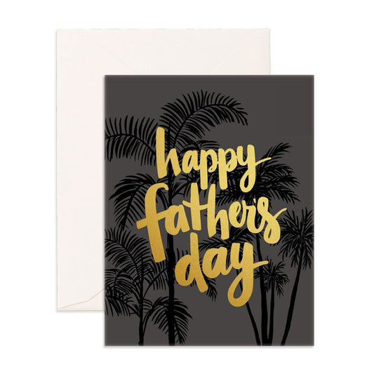 Happy Father’s Day Black Palm Greeting Card