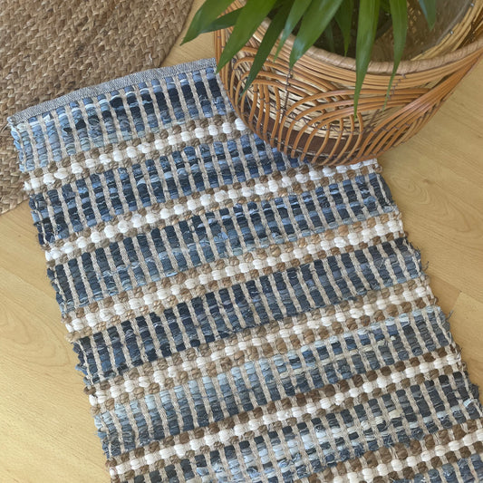 Blue Denim & Jute Rug