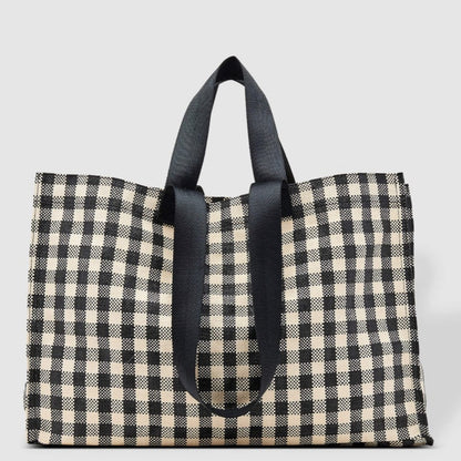 Beach / Shopping Simpson Tote Bag in Black Check