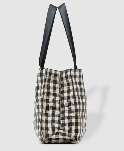 Beach / Shopping Simpson Tote Bag in Black Check