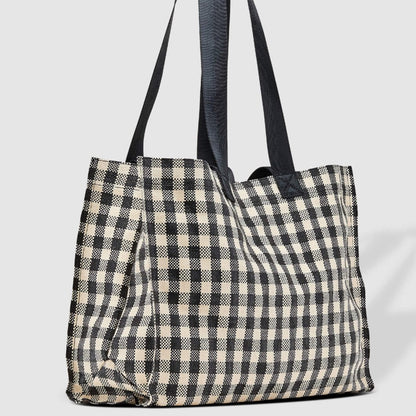 Beach / Shopping Simpson Tote Bag in Black Check