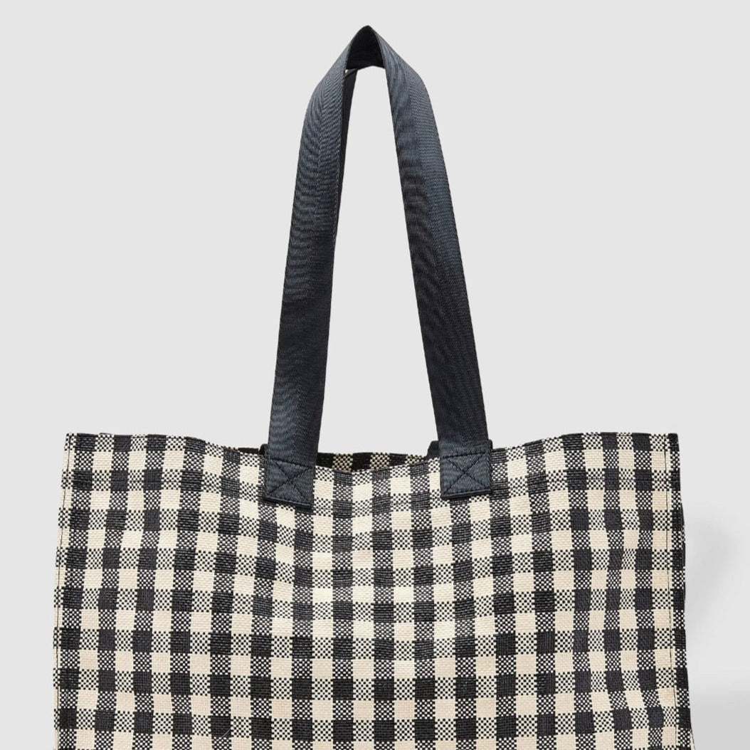 Beach / Shopping Simpson Tote Bag in Black Check