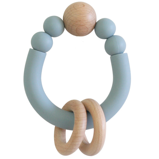 Beechwood Silicone Teether Blue