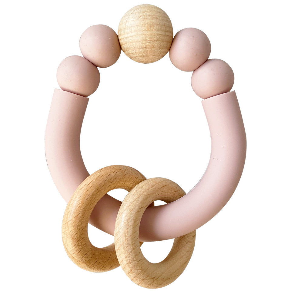 Beechwood Silicone Teether Rose
